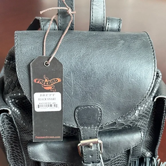 Freebird Charcoal Snake Print Backpack - Picture 4 of 14